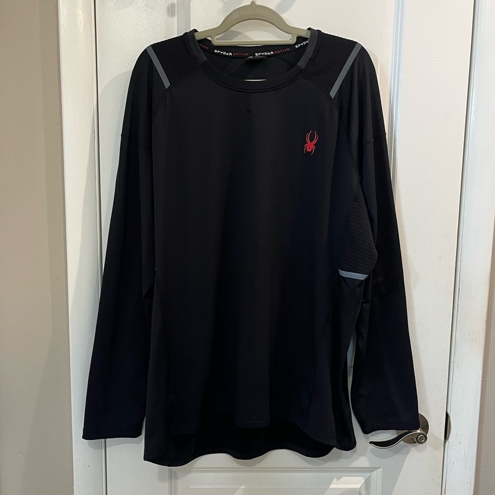 SPYDER Men’s Active ProWeb Long Sleeve Shirt, Black, Size XL